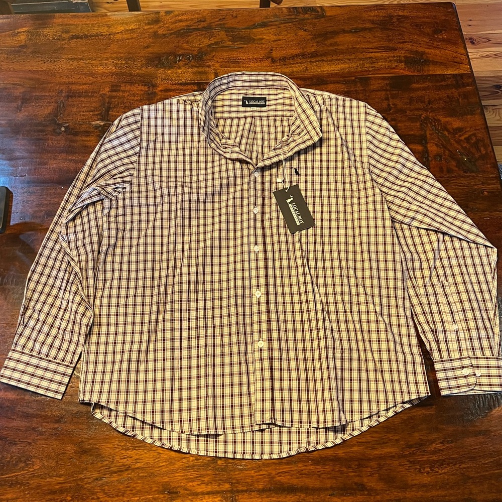 Local Boy Checkered Long Sleeve Shirt - White and Brown